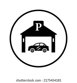 Auto, car, parking icon. Black vector graphics.