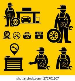 Auto car repair icon.vector