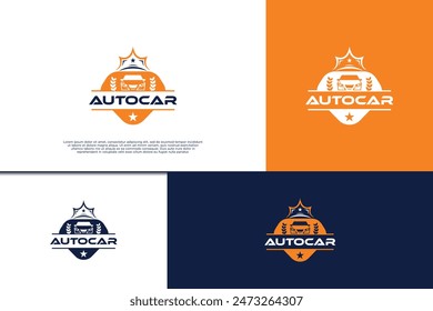 Auto car repair logo design. Diamond and car logo concept