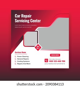 Auto and Car Repair Servicing Center Social Media Post Or Square Flyer  Post Banner Template