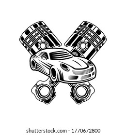 Auto Car Service Logo icon Vector Illustration template. Modern Car Service vector logo silhouette design. Abstract Car logo vector illustration for car repair, dealer, garage and service.