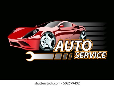 Auto Car Service Logo Vector Illustration.