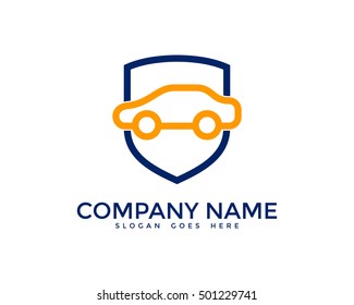 Auto Car Shield Logo Design Template