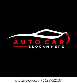 auto car speed line art logo design vector template