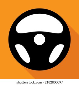 Icono del volante de la dirección del automóvil, símbolo del borde del neumático del vehículo, ilustración del vector de señalización del deporte de la carrera del automóvil.