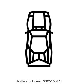 auto car top view line icon vector. auto car top view sign. isolated contour symbol black illustration