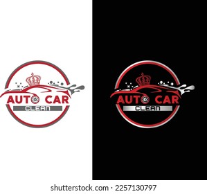 Auto car wash logo design template 
