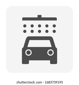Auto or car washing icon with water falling down from automatic car wash service system, spray for car washing, cleaning and other service concept. Auto and car wash to keep vehicle in best condition.