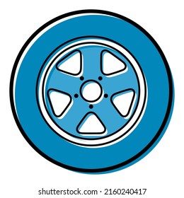 Auto car wheel icon, vehicle tire rim symbol, automotive race sport sign vector illustration .