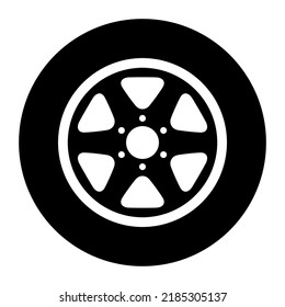 Auto car wheel icon, vehicle tire rim symbol, automotive race sport sign vector illustration .