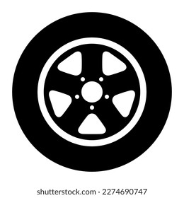 Auto car wheel icon, vehicle tire rim symbol, automotive race sport sign vector illustration .
