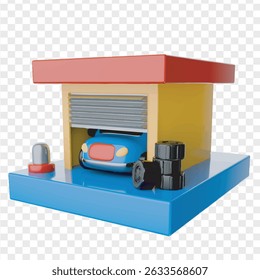 Auto Care 3D Icons Render Clipart  High-Quality 3D Graphics for Car Maintenance, Repair and Detailing Services