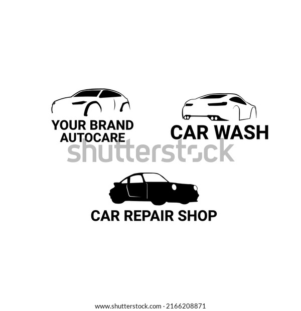 Auto care or car wash logo for automotive\
business element