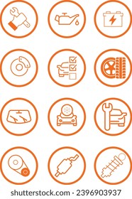 auto care icon set 12 piece