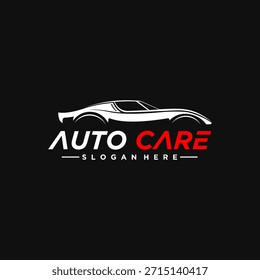 Auto-Pflege-Logo auf schwarzem Hintergrund
