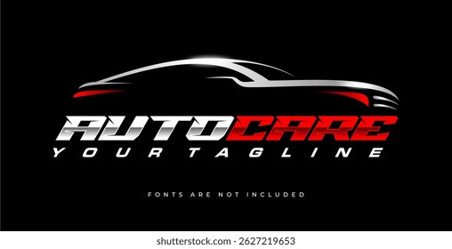 Auto care logo design template vector. Editable car silhouette icon logos concept for automotive service industry