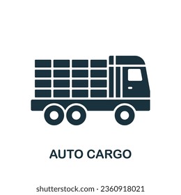 Auto cargo icon. Monochrome simple sign from logistics collection. Auto cargo icon for logo, templates, web design and infographics.