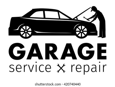 Auto Center, Garage Service And Repair Logo,Vector Template.