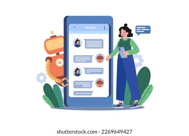 Auto Chat Illustration concept on white background