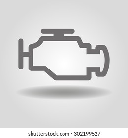 Auto. Check eingine icon. Vector image.