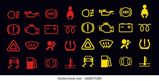 Auto check signs vector set