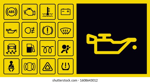 Auto check signs vector set