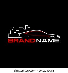 Plantilla de logotipo de ciudad automática, logotipo perfecto para empresas relacionadas con la industria automotriz
