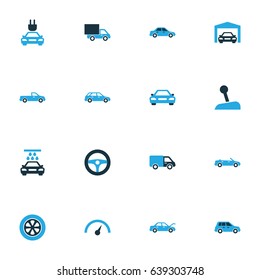 Auto Colorful Icons Set. Collection Of Crossover, Pickup, Van And Other Elements. Also Includes Symbols Such As Cabriolet, Repair, Speed.