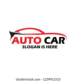Auto Company Logo Design Concept with Sports Car 