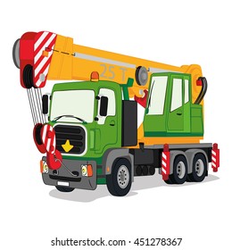 Auto crane vector illustration isolated on transparent background