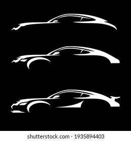 Auto dealer logo for advertising on black background icons vector.