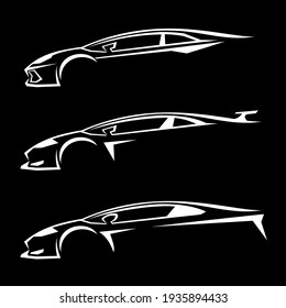 Auto dealer logo for advertising on black background icons vector.