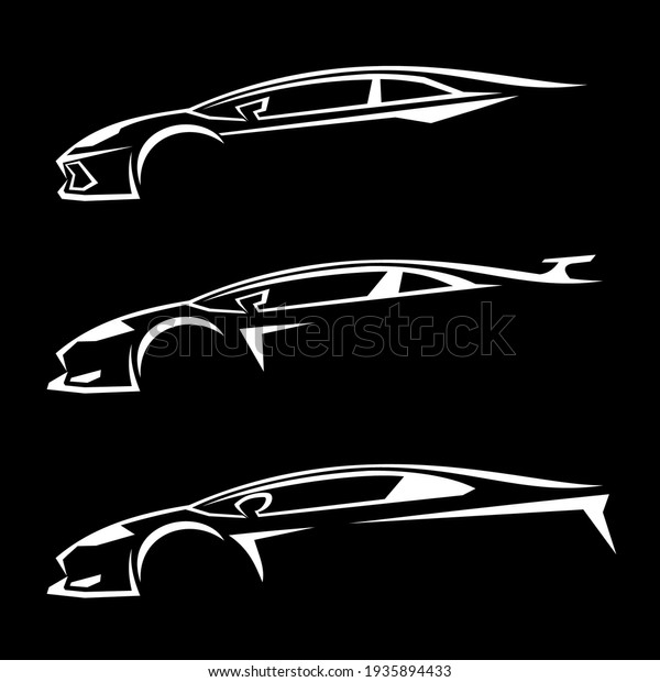 Auto dealer logo for advertising on black\
background icons vector.