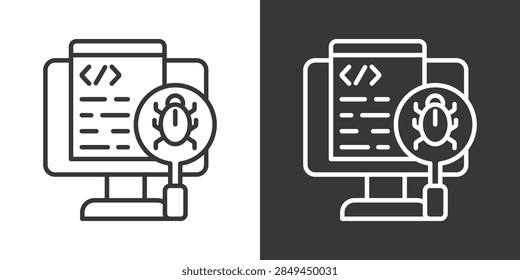 Auto Debugging Icon Set Vector Collection Isolated In Black And White