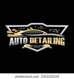 Auto detailing, car dealership carwash logo design template