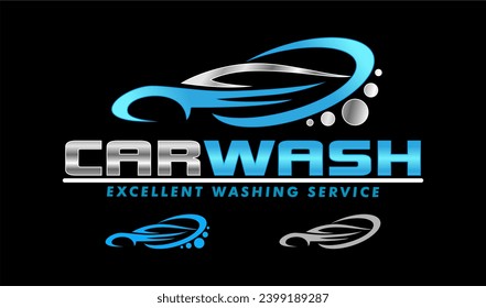 auto detailing car wash logo stamp emblem design template. automotive logo isolated on a black background