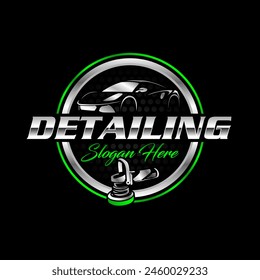 auto detailing car wash logo vector illustration template