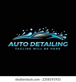 Auto detailing logo, car wash logo design template