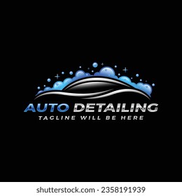 Auto detailing logo, car wash logo design template