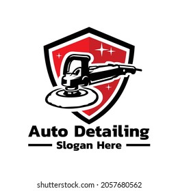 Plantilla de diseño de emblema de logotipo con detalles automáticos