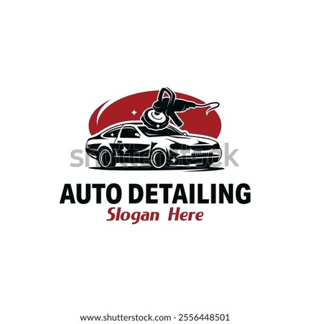 auto detailing logo polisher car illustration