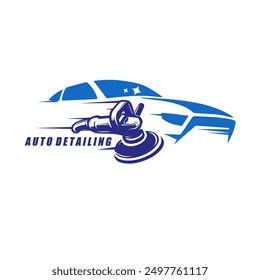 auto detailing service logo design vector illustration