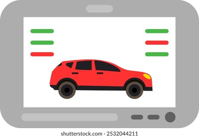 Farbsymbol des automatischen Diagnosediensts. Wartungsbildschirm