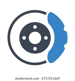 Auto-Scheibenbremse Symbol auf weißem Hintergrund
