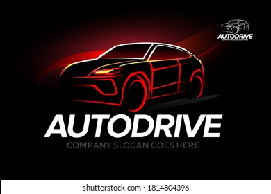 'Auto drive' car logotype - car service and repair, vector set. Car logo. Isolated auto theme logo.