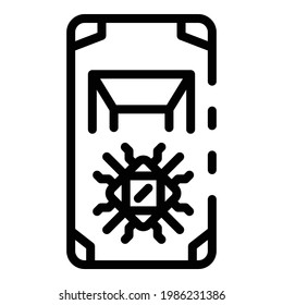 Icono del sistema de conducción automática. Esquema Icono del vector del sistema de conducción automática para el diseño web aislado en fondo blanco
