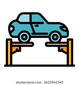 Auto elevator icon. Outline auto elevator vector icon color flat isolated