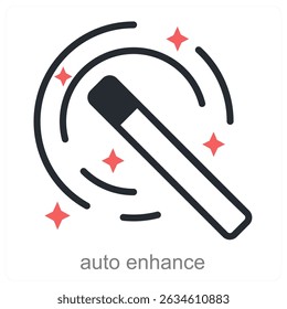 auto enhance vector icon concept design