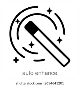 auto enhance vector icon concept design