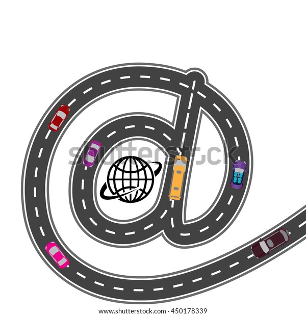 Auto equipment.\
With the Internet navigator - the path is shorter. Humorous, p\
picture. Vector\
illustration